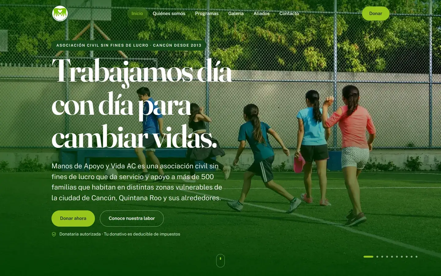 Portada de Manos de Apoyo y Vida con el titular «Trabajamos día con día para cambiar vidas»